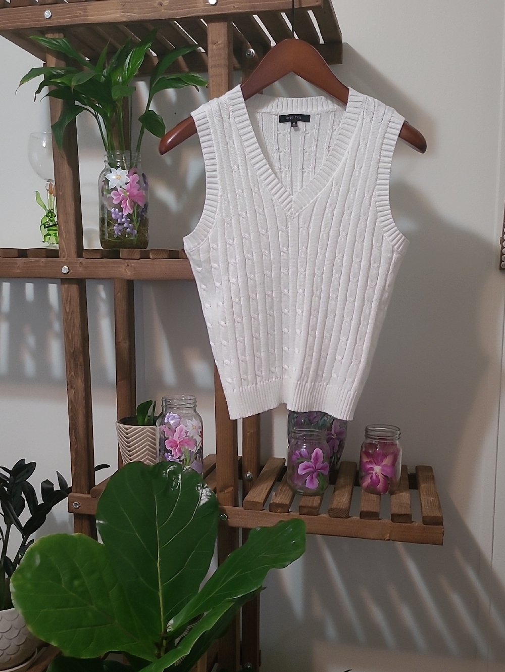 Love Tree Cable Knit Vest